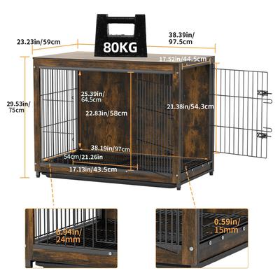 Show full view: BingoPaw Modern Furniture Style End Table Dog Crate, 38-inch slide 5 of 10