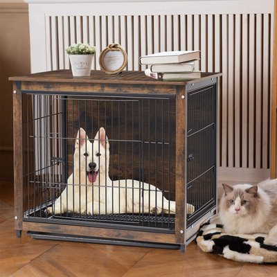 BingoPaw BingoPaw Modern Furniture Style End Table Dog Crate, 31-inch