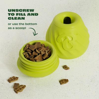 Show full view: Benebone Rubber Pawbler Treat Dispensing Dog Toy, Green slide 7 of 10