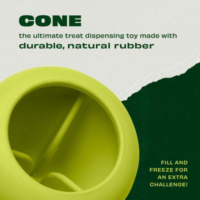Show full view: Benebone Rubber Cone Treat Dispensing Dog Toy, Green slide 5 of 10