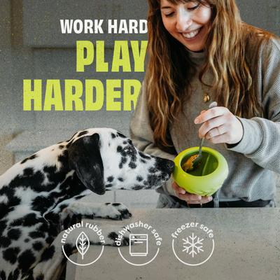 Show full view: Benebone Rubber Cone Treat Dispensing Dog Toy, Green slide 6 of 10