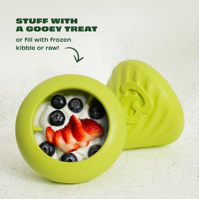 Show full view: Benebone Rubber Cone Treat Dispensing Dog Toy, Green slide 7 of 10