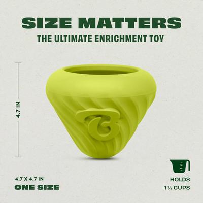 Show full view: Benebone Rubber Cone Treat Dispensing Dog Toy, Green slide 3 of 10