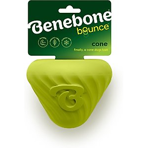Benebone Rubber Cone Treat Dispensing Dog Toy, Green
