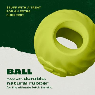 Show full view: Benebone Rubber Ball Treat Dispensing Dog Toy, Green slide 5 of 10