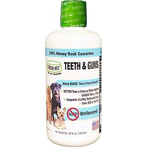 Liquid-Vet Teeth & Gums Support Allergy-Friendly Unflavored Dog Supplement, 32-fl oz bottle