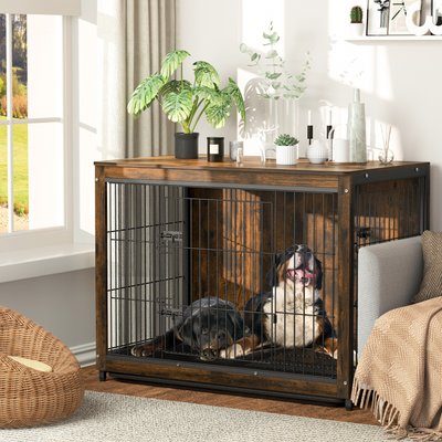 BingoPaw BingoPaw Modern Furniture Style End Table Dog Crate, 38-inch