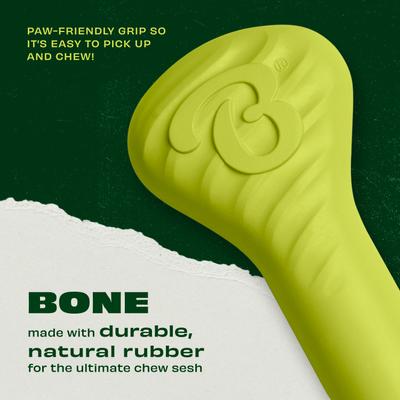 Show full view: Benebone Rubber Bone Dog Chew Toy, Green, Medium slide 5 of 10