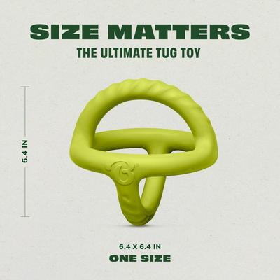 Show full view: Benebone Rubber Tug Dog Toy, Green slide 3 of 10