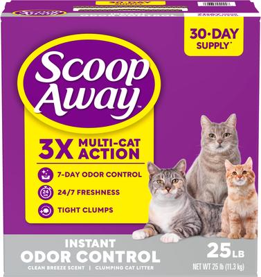 Show full view: Scoop Away Instant Odor Control Clean Breeze Scented Clumping Cat Litter, 25-lb box slide 8 of 11