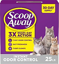 Scoop Away Instant Odor Control Clean Breeze Scented Clumping Cat Litter, 25-lb box