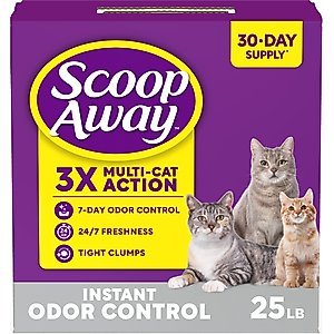 Scoop Away Instant Odor Control Clean Breeze Scented Clumping Cat Litter, 25-lb box