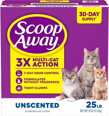 Show full view: Scoop Away Clumping Unscented Cat Litter, 25-lb box slide 8 of 11
