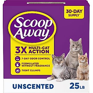 Scoop Away Clumping Unscented Cat Litter, 25-lb box