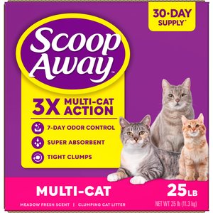 Scoop Away Multi-Cat Meadow Fresh Scented Clumping Clay Cat Litter, 25-lb box