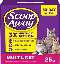 Scoop Away Multi-Cat Meadow Fresh Scented Clumping Clay Cat Litter, 25-lb box