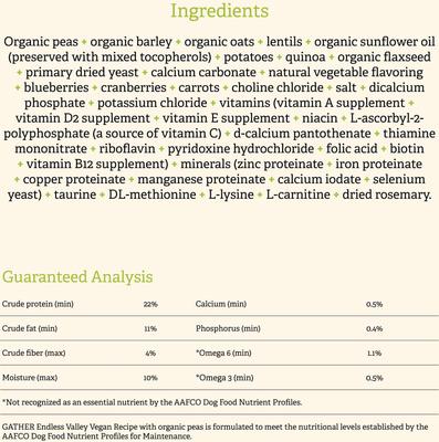 Show full view: Gather Endless Valley Vegan Dry Dog Food, 16-lb bag slide 6 of 12