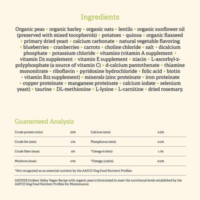 Show full view: Gather Endless Valley Vegan Dry Dog Food, 6-lb bag slide 6 of 12