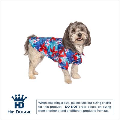 Show full view: Hip Doggie Hawaiian Dog Shirt, Blue, Medium slide 2 of 7