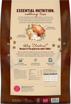 Show full view: The Honest Kitchen Human Grade Essential Clusters Whole Grain Turkey & Chicken Dry Dog Food, 20-lb bag slide 3 of 10