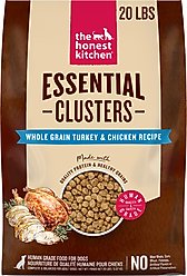 The Honest Kitchen Human Grade Essential Clusters Whole Grain Turkey & Chicken Dry Dog Food, 20-lb bag