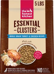 The Honest Kitchen Human Grade Essential Clusters Whole Grain Turkey & Chicken Dry Dog Food, 5-lb bag