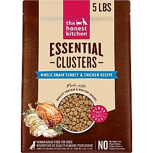 The Honest Kitchen Human Grade Essential Clusters Whole Grain Turkey & Chicken Dry Dog Food, 5-lb bag