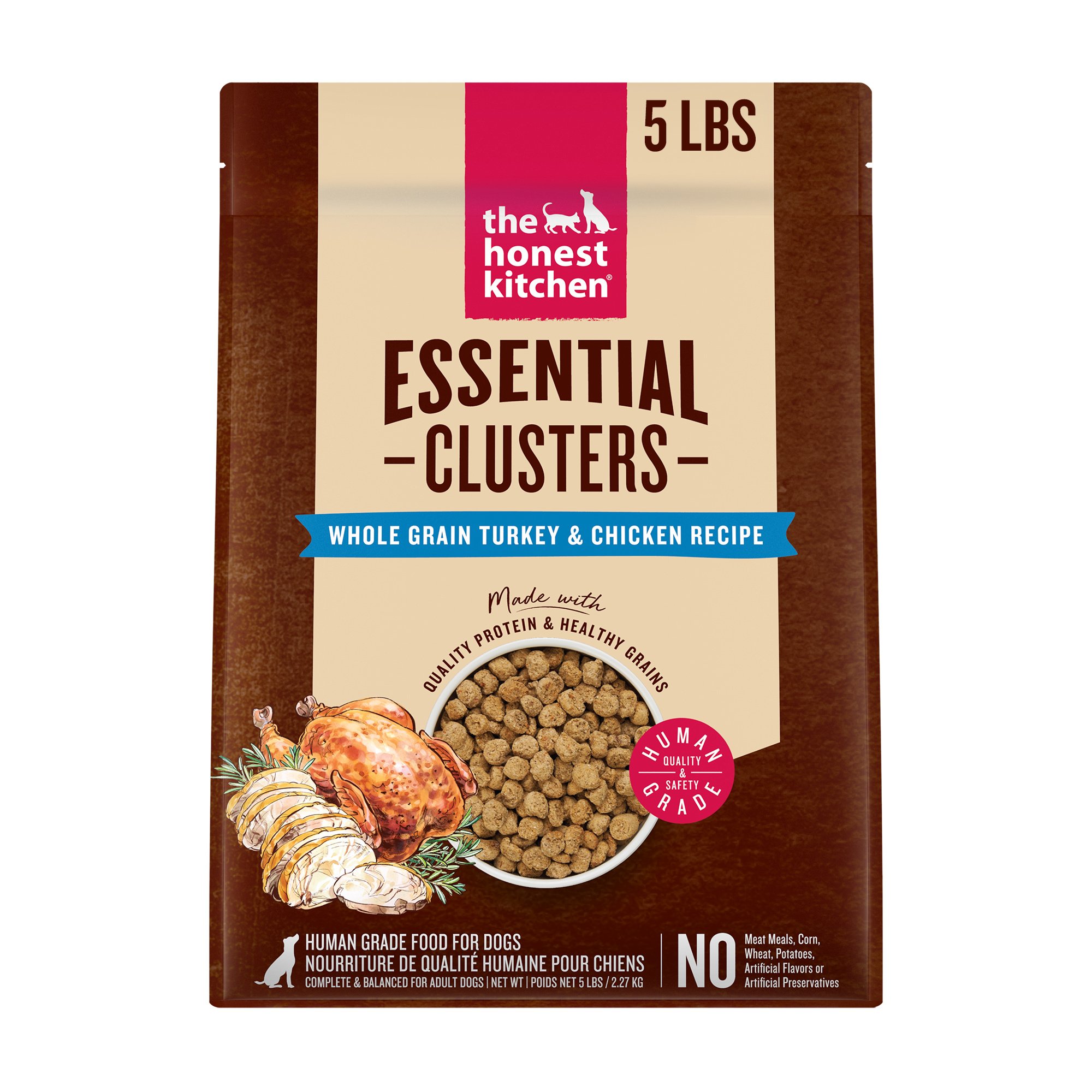 Questions and Answers about THE HONEST KITCHEN Human Grade Essential Clusters Whole Grain Turkey & Chicken Dry Dog Food Questions and Answers about THE HONEST KITCHEN Human Grade Essential Clusters Whole Grain Turkey & Chicken Dry Dog Food