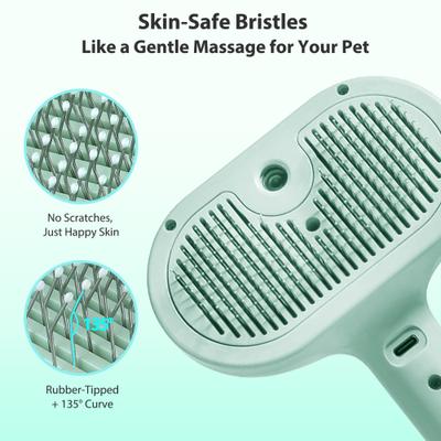 Show full view: VIVIPAL Self Cleaning Dog & Cat Hair Steam Brush, Green slide 4 of 10