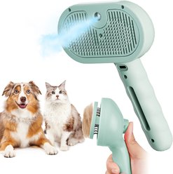 VIVIPAL Self Cleaning Dog & Cat Hair Steam Brush, Green