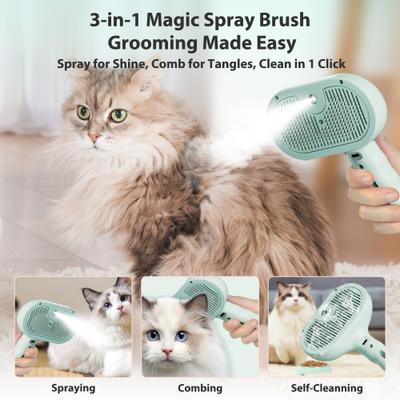 Show full view: VIVIPAL Self Cleaning Dog & Cat Hair Steam Brush, Green slide 2 of 10