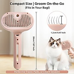 VIVIPAL Self Cleaning Dog & Cat Hair Steam Brush, Pink slide 2 of 9