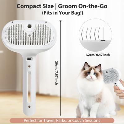 Show full view: VIVIPAL Self Cleaning Dog & Cat Hair Steam Brush, White slide 8 of 10