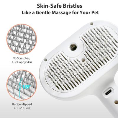 Show full view: VIVIPAL Self Cleaning Dog & Cat Hair Steam Brush, White slide 4 of 10