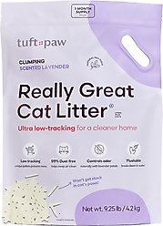 tuft + paw Low-Tracking Flushable Tofu Cat Litter, Lavender, 9.25-lb bag