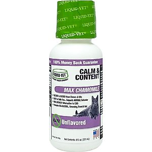 Liquid-Vet Calm & Content Support Unflavored Liquid Calming Supplement for Cats, 8-fl oz bottle