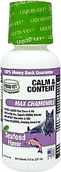 Liquid-Vet Calm & Content Support Seafood Flavor Liquid Calming Supplement for Cats, 8-fl oz bottle