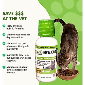 Liquid-Vet Hip & Joint Support Allergy-Friendly Unflavored Cat Supplement, 8-fl oz bottle
