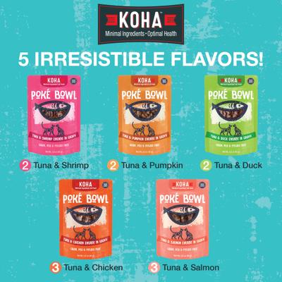 Show full view: KOHA Poké Bowl Variety Pack Wet Cat Food, 3-oz pouch, case of 12 slide 4 of 9