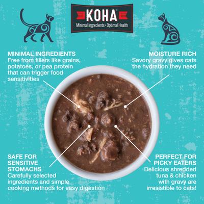 Show full view: KOHA Poké Bowl Variety Pack Wet Cat Food, 3-oz pouch, case of 12 slide 3 of 9