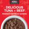 Show in main carousel: KOHA Poké Bowl Tuna & Beef Entrée in Gravy Wet Cat Food, 3-oz pouch, case of 12 slide 3 of 8