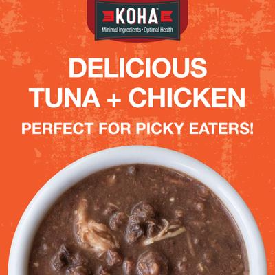 Show full view: KOHA Poké Bowl Tuna & Chicken Entrée in Gravy Wet Cat Food, 3-oz pouch, case of 12 slide 3 of 8