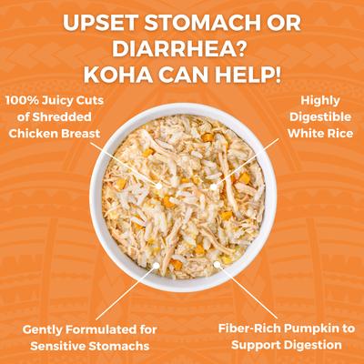 Show full view: KOHA Bland Diets Chicken & White Rice Wet Cat Food, 2.8-oz pouch, case of 12 slide 3 of 9