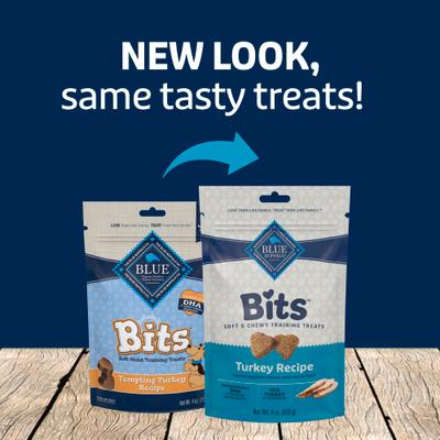 Show full view: Blue Buffalo Blue Bits Tempting Turkey Recipe Soft-Moist Training Dog Treats, 4-oz bag slide 10 of 12