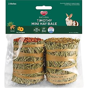 Kaytee Mini Hay Bales Carrot Marigold Small Pet Hay, 7-oz bag, 2 count