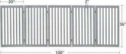 Unipaws Free Standing Dog Gate, Gray, 36-in, 5-panel slide 2 of 7