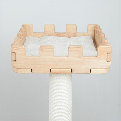 Show full view: Happy & Polly Royal Crown Collection 70-in Oak Wood Cat Tree & Condo, Beige slide 8 of 11