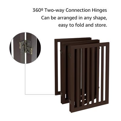 Show full view: Unipaws Free Standing Dog Gate, Espresso, 36-in, 5-panel slide 6 of 8
