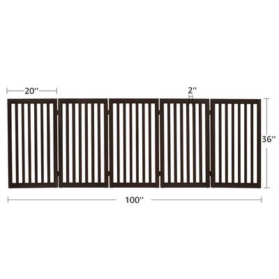 Show full view: Unipaws Free Standing Dog Gate, Espresso, 36-in, 5-panel slide 3 of 8