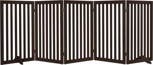 Show full view: Unipaws Free Standing Dog Gate, Espresso, 36-in, 5-panel slide 4 of 8